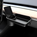 For Tesla Model 3/Y Front Passenger Glove Box Water Cup Holder Storage Box(Black)