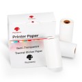 Phomemo 3rolls /Pack 50mm Translucent Bottom Black Words Self-Adhesive Printer Sensitive Label Print