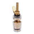 Medium Extended Transparent Terminal Block 4mm Banana Socket Audio Amplifier Junction Post(Black)