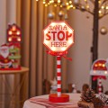 Christmas Street Sign STOP Decorative Lights Wooden Window Atmosphere LED Lights, Style: Octagon