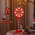 Christmas Street Sign STOP Decorative Lights Wooden Window Atmosphere LED Lights, Style: Round