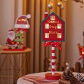 Christmas Street Sign STOP Decorative Lights Wooden Window Atmosphere LED Lights, Style: House