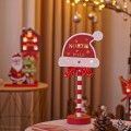 Christmas Street Sign STOP Decorative Lights Wooden Window Atmosphere LED Lights, Style: Christmas H