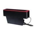 Car Seat Gap Storage Box with 2 USB Charging Port, Color: Co-pilot Red