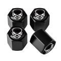 4pcs /Set Skeleton Metal Tire Valve Caps Automobile Modification Universal Valve Core Cover(Black)