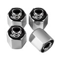 4pcs /Set Skeleton Metal Tire Valve Caps Automobile Modification Universal Valve Core Cover(Silver)