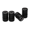 4pcs /Set Smile Metal Tire Valve Caps Automobile Modification Universal Valve Core Cover(Black)