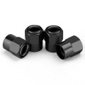 4pcs /Set Hexagonal Metal Tire Valve Caps Automobile Universal Modified Valve Covers(Black)