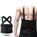 Sports Back Support Belt Waist Pain Protection Belt with Suspender Strap for Heavy Lifting, Size: L