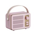 Mini Retro HIFI Level Stereo Sound Handheld Portable Bluetooth Speaker, Color: Pink