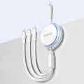 ROMOSS PD100W 3-In-1 Retractable Data Cable Type-C/USB-C To 8 Pin & Type-C & Micro Line 1.1m (White)