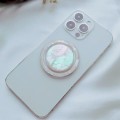 Colorful Shell Pattern Magnetic AirBag MagSafe Phone Ring Holder, Without Magnet, Style: White Scall