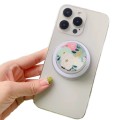 Glue Cartoon Floral Magnetic Airbag MagSafe Phone Telescopic Holder, Without Magnet, Color: 9-Flower