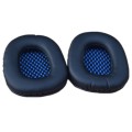 2pcs For Sades SA-901/922/708/906i Sponge Headset Cover Leather Earmuffs(Blue Mesh Model)