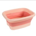 15L Foldable Foot Bath Bucket Foot Massage Wash Basin Without Lid Pink