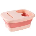 15L Foldable Foot Bath Bucket Foot Massage Wash Basin With Lid Pink