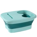 15L Foldable Foot Bath Bucket Foot Massage Wash Basin With Lid Green