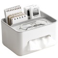 Multifunctional Tissue Box Napkin Container Organizer Box for Remote Control(Gray)