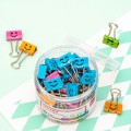 Deli 48pcs/ Box 25mm Smiley Face Long Tail Ticket Clip Metal Dovetail Clip(Colorful)