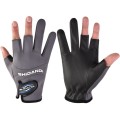 Fishing Fingerless Non-Slip Gloves Waterproof Wear-Resistant Lure Fishing Equipment(Gray)