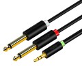 JINGHUA 3.5mm To Dual 6.5mm Audio Cable 1 In 2 Dual Channel Mixer Amplifier Audio Cable, Length: 0.5