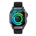 K63 1.96-Inch Heart Rate/Blood Oxygen Monitoring Bluetooth Call Sports Smart Watch, Color: Black Lea