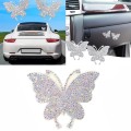 Butterfly Car Sticker DIY Patch Car Interior Decoration, Color: White Diamond