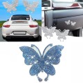Butterfly Car Sticker DIY Patch Car Interior Decoration, Color: Blue Diamond