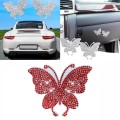Butterfly Car Sticker DIY Patch Car Interior Decoration, Color: Red Diamond
