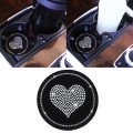 Car Round Love Diamond Honeycomb Anti-slip Coaster(Black)