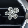 Car Diamond-Encrusted Petal Air Outlet Clip Decoration(White)