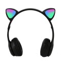 P47M LED Light-emitting Cat Ears Gaming Bluetooth Wireless Headset(Black)