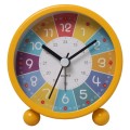 Children Educational Alarm Clock Desktop Mute Small Clock With Night Light, Style: Yellow