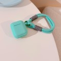 For AirPods 2  / 1 Dopamine Contrast Color Silicone Earphone Cover With Hand Strap(Green)