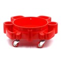 Multifunctional Cleaning Bucket Pulley Base Car Wash Mobile Stool(Red)