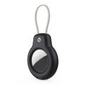 For AirTag Tracker Protective Cover With Metal Lanyard and Lock Three-proof Case(Black)