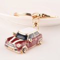Mini Car Keychain Pendant Toy Beetle Car Gift, Color: Dark Red