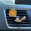 2pcs/Set Car Air Outlet Diamond-Encrusted Decoration Aromatherapy Clip, Color: Champagne Bag+ Gold