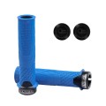 ENLEE 1pair Silicone Bicycle Covers Lockable Cycling Grips With Handlebar Blocking(Blue)