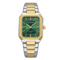 Curren 8457 Business Steel Strap Square Men Quartz Watch, Color: Gold Green