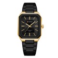Curren 8457 Business Steel Strap Square Men Quartz Watch, Color: Golden Shell Black Surface Black Be