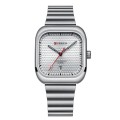 Curren 8460 Casual Steel Strap Square Men Quartz Watch, Color: White Shell White