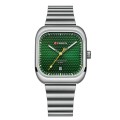 Curren 8460 Casual Steel Strap Square Men Quartz Watch, Color: White Shell Green
