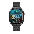K57 Pro 1.96 Inch Bluetooth Call Music Weather Display Waterproof Smart Watch, Color: Black Steel