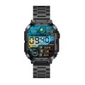 K57 Pro 1.96 Inch Bluetooth Call Music Weather Display Waterproof Smart Watch, Color: Black Three-be