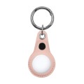 For Airtag Anti-Lost Positioning Tracker Water Drop-Shaped PU Fiber Leather Protective Case(Rose Pin
