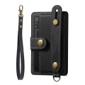 Adhesive Phone Card Holder Wallet with Wrist Strap(Black)