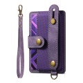 Adhesive Phone Card Holder Wallet with Wrist Strap(Purple)