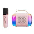 Y5 1 Microphone Portable Bluetooth Speaker Home And Outdoor Wireless Karaoke Audio(Pink)