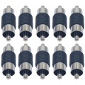 10pcs RCA Lotus Head Straight-through Male Monitoring Audio Adapter AV Butt Joint(Male to Male)